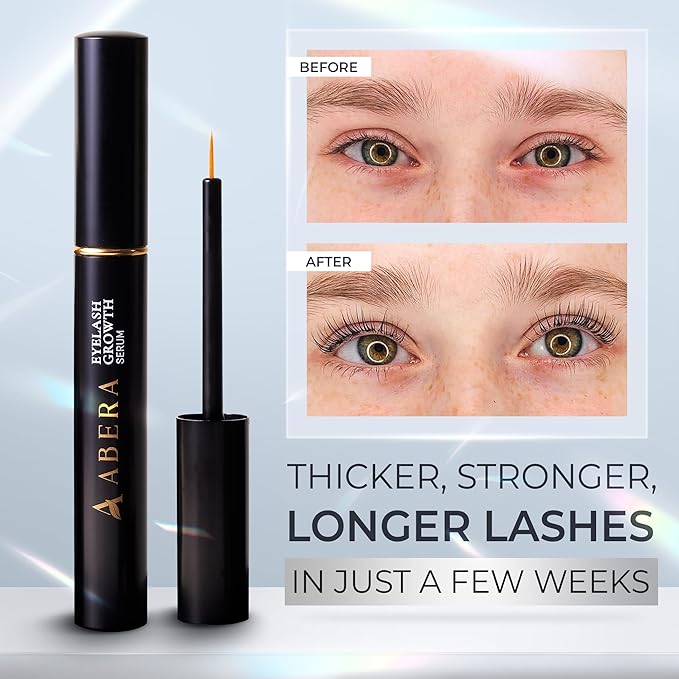 Abera Misan Eyelash Growth Serum – Natural Lash Booster with Red Ginseng, Biotin & Omega 3-6-9 – Fuller, Longer, Thicker Lashes – Safe for Sensitive Eyes (1 Box)