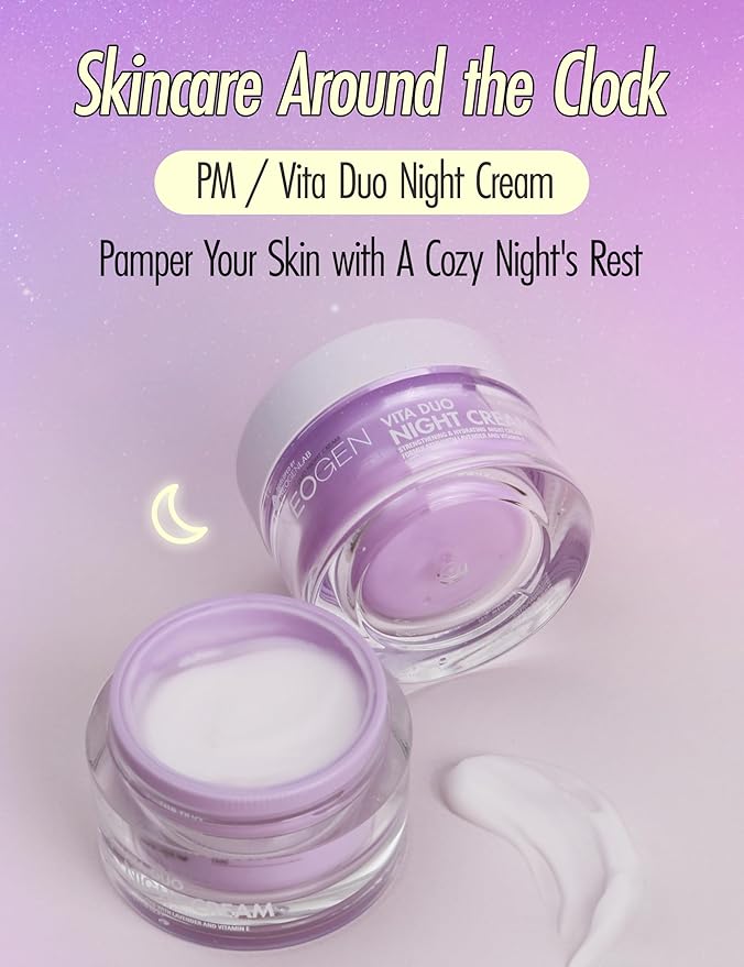 NEOGEN x JOAN KIM Vita Duo Night Cream (50 g / 1.76 Oz) – Hydrating & Cooling & Relaxing Night Cream with Vitamin E and Lavender – Korean Skin Care