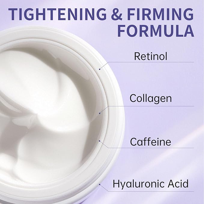 Caffeine Eye Cream for Dark Circles and Puffiness, Retinol Eye Cream for Anti-Aging & Wrinkles, Firming & Repair Under Eye Moisturizer for Hydrating Reduce Fine Lines Smoothing Skin Care 1.76 FL OZ