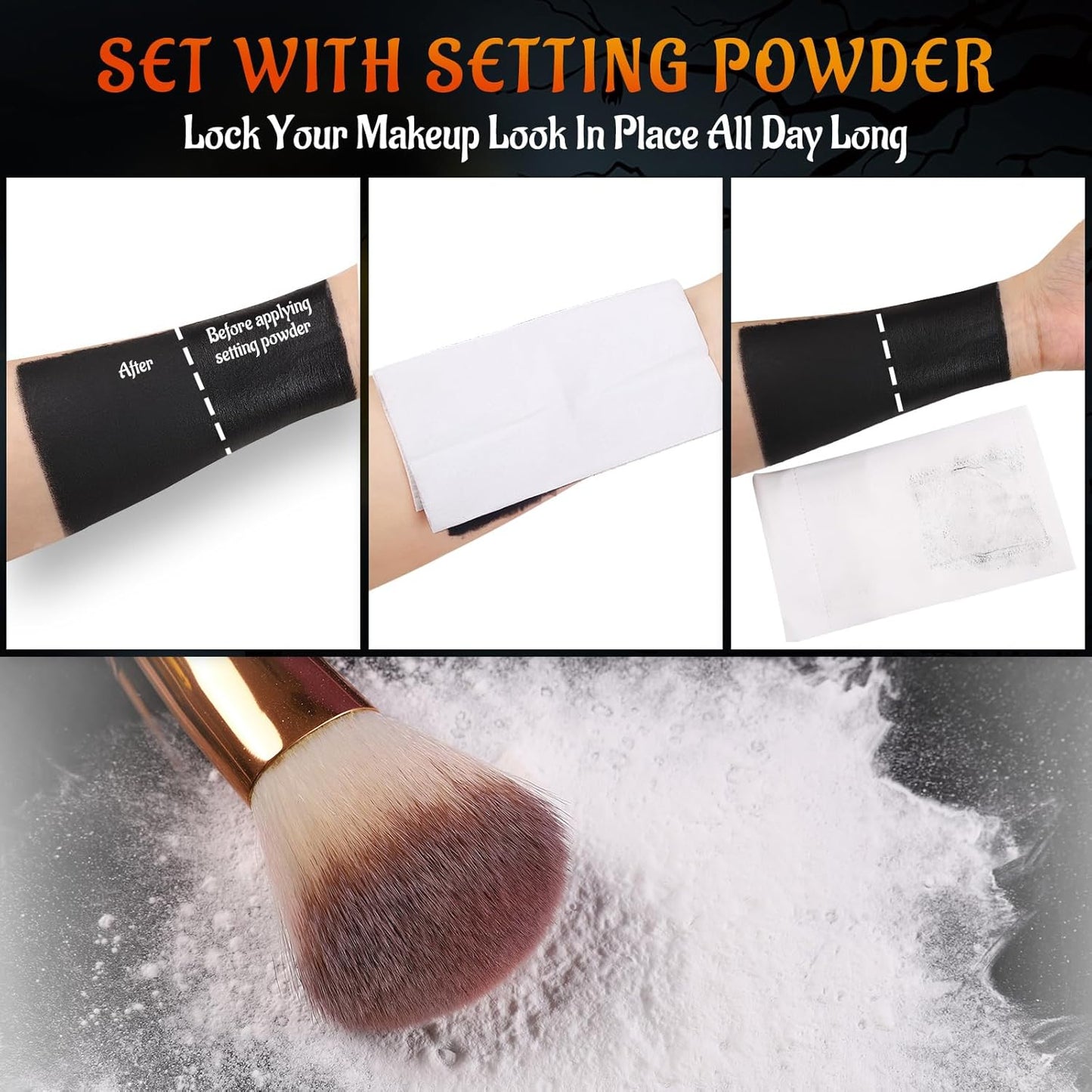 BOBISUKA Halloween Black and White Face Body Paint Set Oil Based Face Painting Kit for Adult Non Toxic Large Capacity Facepaint for Cosplay Clown Skeleton Vampire Special Effects Makeup