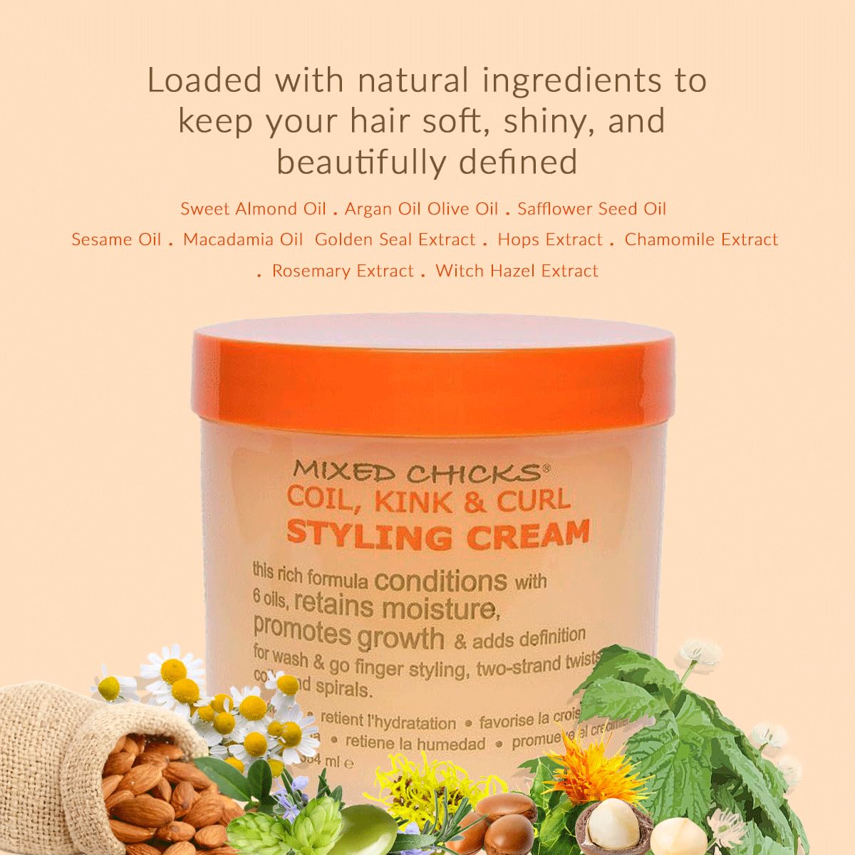 Mixed Chicks Coil, Kink & Curl Styling Cream, 12 Fl. Oz