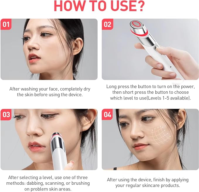 All in One Skin Care Device - Facial Glow Booster for Maximizing and Boosting Skin Care Absorption - Noneedling, Radiance, Elasticity | LED Anti-Wrinkle Device | Skin Care Firming, Toning | Upgraded