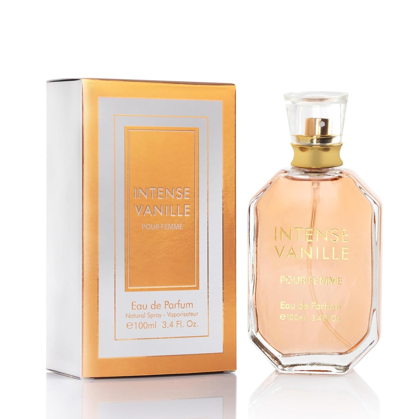 Intense Vanille for Women - Oriental Gourmand Fragrance - Top Notes of Vanilla Orchid & Jasmine Mix with Tonka Bean & Brown Sugar - Base Scents of Amber, Musk, Patchouli & Amberwood, Women Parfume