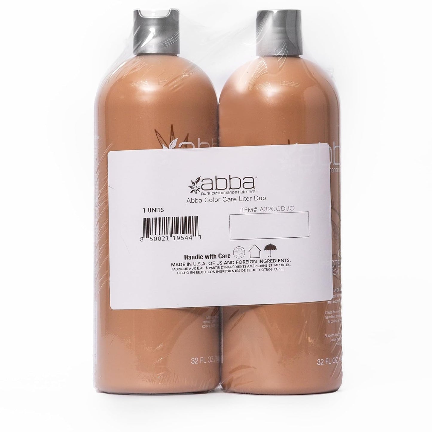 ABBA - Pure Color Protection Shampoo & Conditioner Duo - Protects & Nourishes Color Chemically Processed Hair - Coconut Oil & Sage, 32 fl oz Each