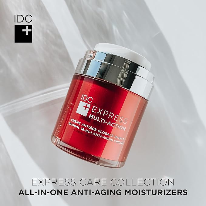 IDC Dermo Express Multi-Action 16-In-1 Anti Aging & Antioxidant Cream - 1,7 fl oz - Anti Aging Face, Eyes & Neck Cream Moisturizer for Wrinkles - Vegan Antiaging Moisturizer Cream for Men & Women