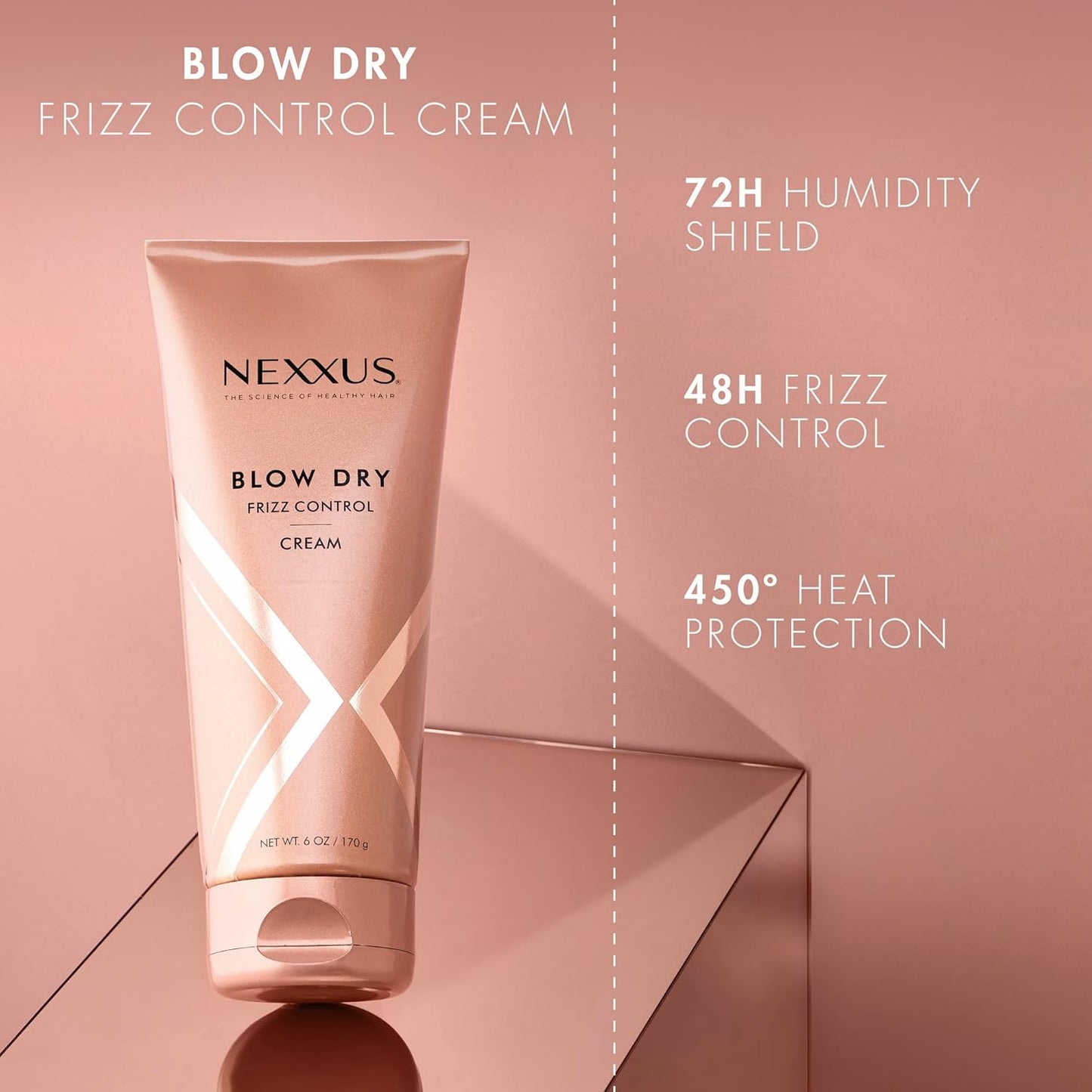 Nexxus Smooth Blow Dry Balm & Heat Protect Styling Cream 6 oz & Ultra Lightweight Hair Repair Oil 3.3 oz