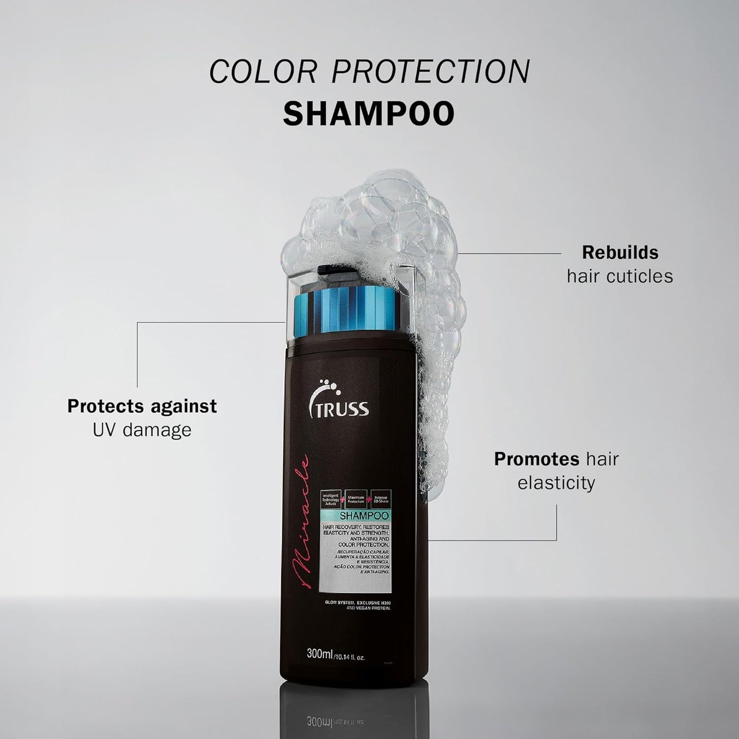 TRUSS Miracle Hair Shampoo - Anti-Aging & Color Protection Hair Shampoo for Women & Men - Formulated with Keratin & Vitamin E to Help Restore Elasticity & Shine (10.14 oz)