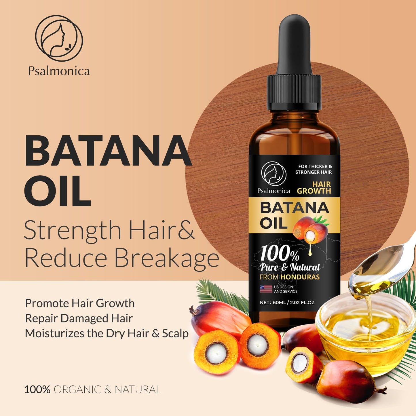 Hair Growth Serum: Rosemary Batana Castor Oil Rice Water Biotin Hair Oils for Hair Growth - Hair Growth Thickening Product - Hair Loss Treatments for Women Men(1.99fl oz)