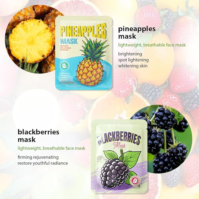 Face Sheet Mask Skincare,Hydrating Spa Face Mask For Sensitive Skin,Moisturize,Nourish for All Skin Types,Natural Skin Care Spa Face Mask for Women Men Girls,Pack of 6