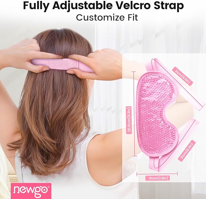 NEWGO Bundle of Cooling Eye Mask Gel and Cold Eye Mask for Puffy Eyes