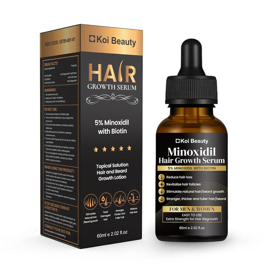 5% Minoxidil Hair Growth for Men and Women, Extra Strength Minoxidil Hair Loss Treatment Serum with Biotin for Faster Stronger Thicker Hair Growth 60ML - For Women Hair, Men Hair & Beard Growth