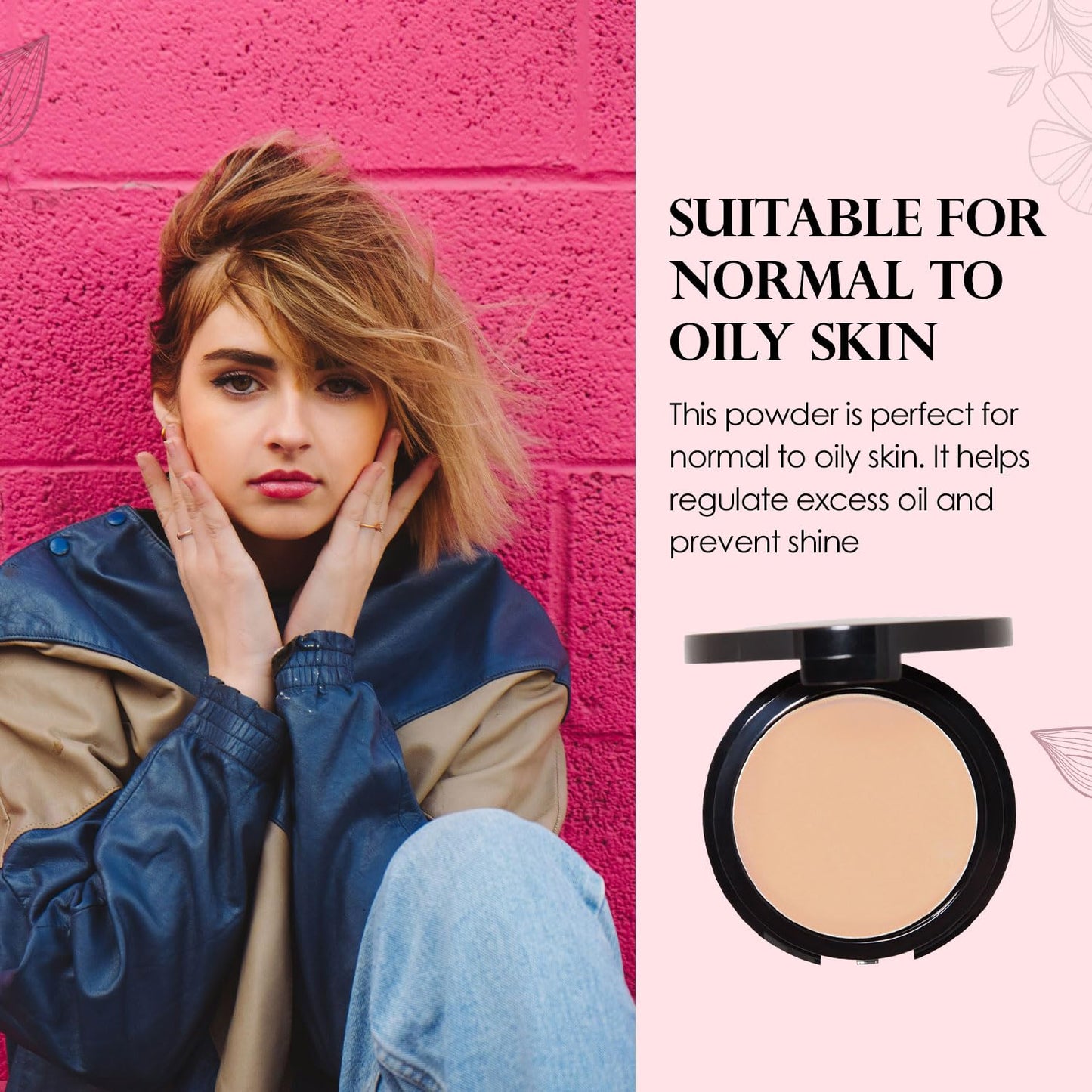 Vera Moore Matte Pressed Powder, Makeup Setting Compact Powder, Face Powder for Full Coverage with Flawless Finish, Shine, Matte Finish for All Skin Types (Shell, 12.5g)