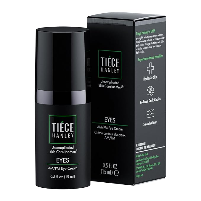 Tiege Hanley Eye Cream for Men | Reduces Dark Circles, Bags under Eyes, Puffiness & Crow’s Feet – Anti-Aging Under Eye Treatment, 0.5 oz