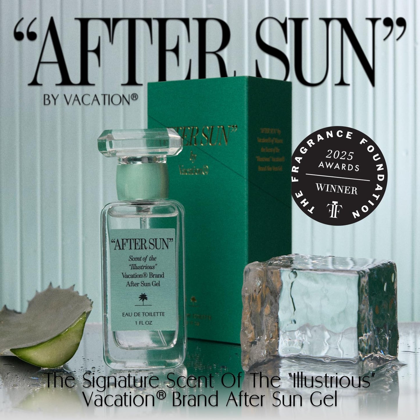 "AFTER SUN" Eau de Toilette by Vacation Sunscreen, Blends Notes of Classic Aloe Vera Gels, Fresh Tropical Perfume for Women & Men, Scent of Summer Nights, Travel Size, 1 Fl. Oz.