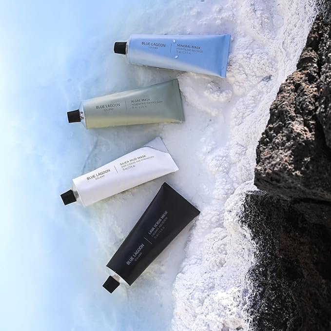 Blue Lagoon Signature Masks, Includes Facial Mask Targeting Hydration, Calmness, Exfoliation & Nourishment, Leaving Skin Glowing and Radiant, Full Size Set, 4pcs
