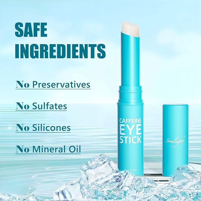 Soulight Caffeine Eye Stick, Anti-Aging Eye Balm, Advanced Revitalizing Eye Cream for Wrinkles, Dark Circles, Puffiness & Bags Under Eyes- Retinol Eye Cream Moisturizes, Softens & Nourish Skin