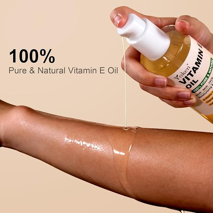 Vitamin E Oil 8 Fl Oz Organic Vitamin E oil for Skin 70,000 IU Vitamine oils for Scars Hair,Face,Nail,Scalp Perfect Bath and Body Oil Cold Pressed Hexane Free Non-GMO Gluten Free Formula