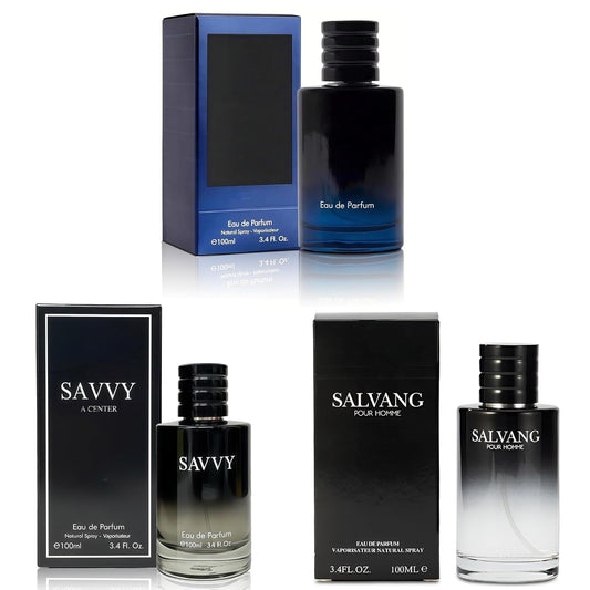 3Pack Men Cologne 100ml Each Eau De Parfume Spray with Woody Floral & Fruity Scent Perfume Gift Set Day to Night Luxury Fragrances