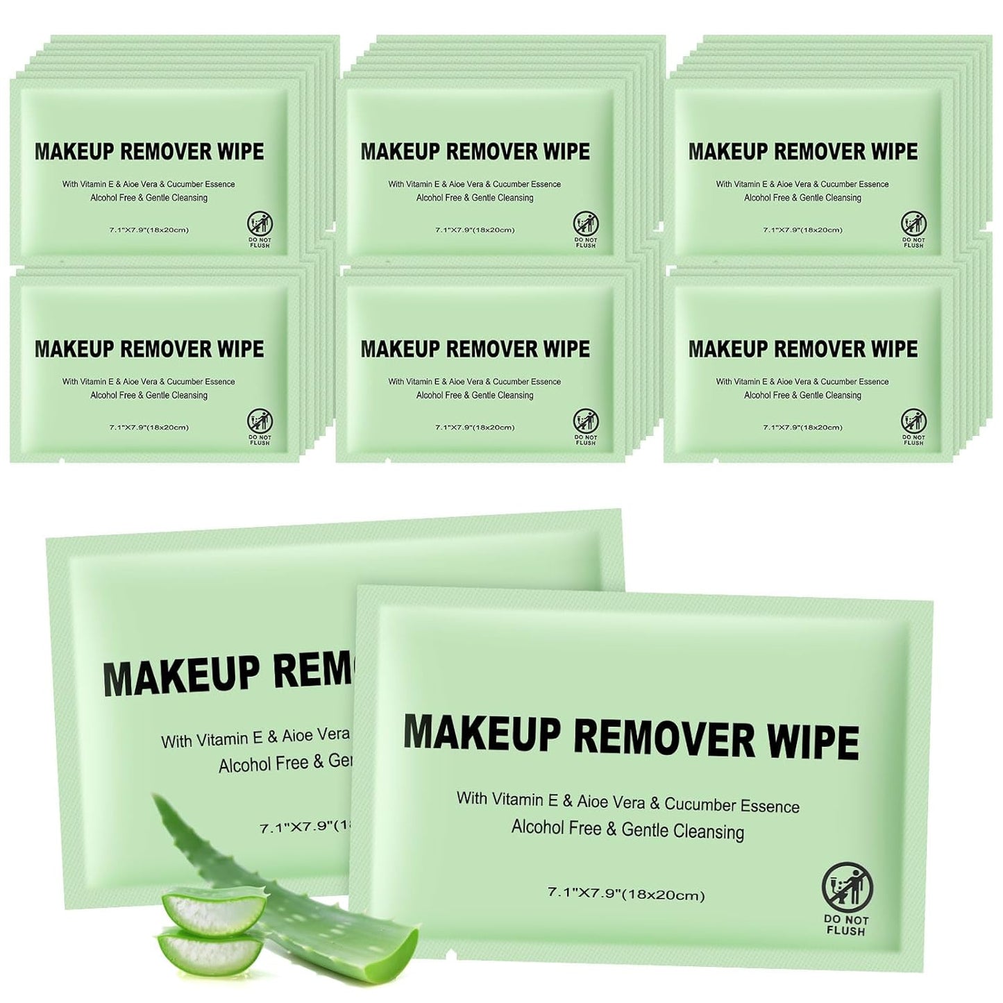 Makeup Remover Wipes Individually Wrapped, 60 Pcs Facial Cleansing Towelette Travel Size, Alcohol-Free, Gentle for Removing Makeup, Oil, Dirt
