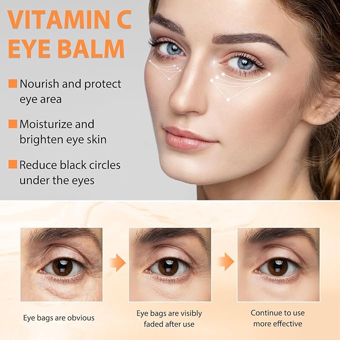 2PCS Revive Glow Vitamin C Eye Balm, Reducing Dark Circle,Hydrating Eye Cream,Improve Dark Circles,Reduces Puffiness (2pcs)