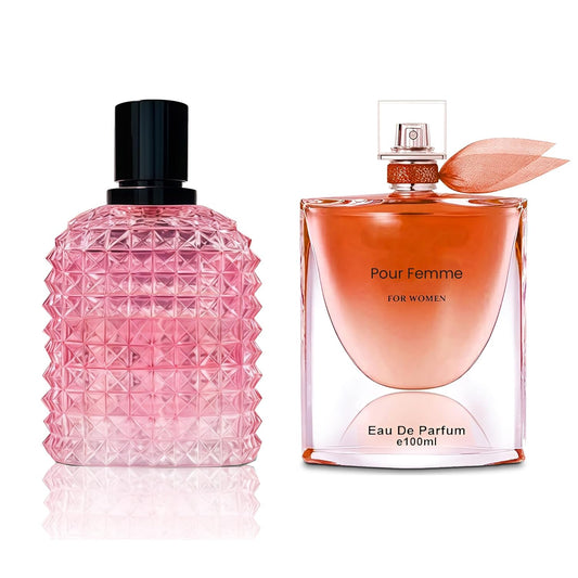 Women's Perfume Set - 2 Pack Eau de Parfum Spray 3.4 Oz Each | Floral Jasmine & Sweet Vanilla with Bergamot & Woody Notes | Long Lasting Original Scent Gift Set for Women (MilaWR&Mon Amour)