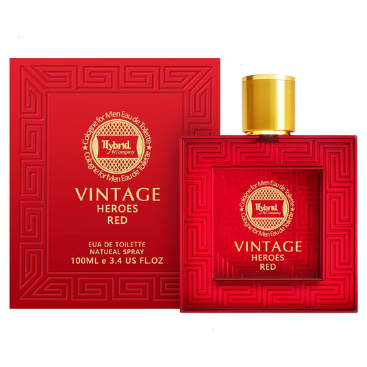 Hybrid & Company Vintage Heroes Red For Men Eau De Toilette Vaporisateur Natural Spray 3.4 Fl Oz