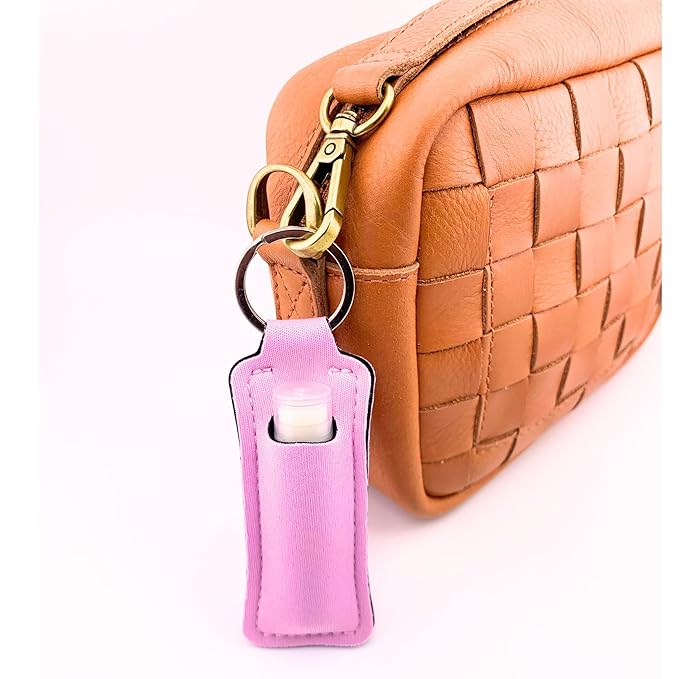 Set of 4 Lip Balms in Aloha Coconut Flavor from Chapstick, Plus Bonus Lip Balm Holder Keychain (Pink). Limited Edition Flavor from the Tropical Paradise Collection, Unique Gift Bundle from Tiny Seed