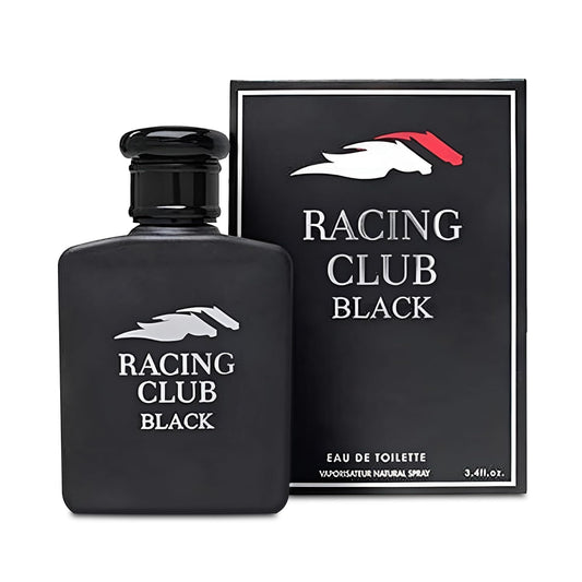 Racing Club Black Sensual Woody Fragrance for Men | Long Lasting Cologne Aromatic Scent, Eau de Parfum Natural Spray - Great Holiday Gift, 3.4 Fl Oz/100 Ml