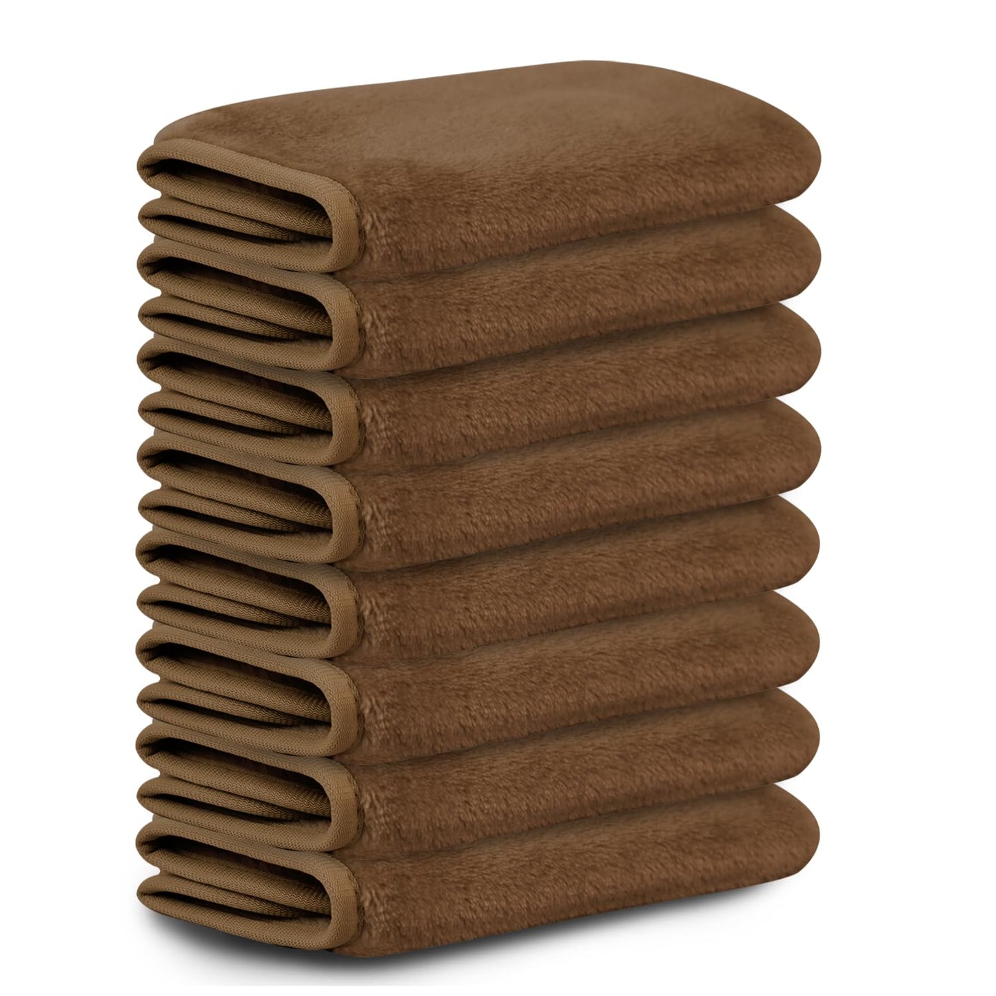 Nugilla Makeup Remover Cloths, 8 Packs Makeup Remover Towels Reusable Face Wash Cloth, Soft Makeup Remover Microfiber Face Cloth for Women(Brown)