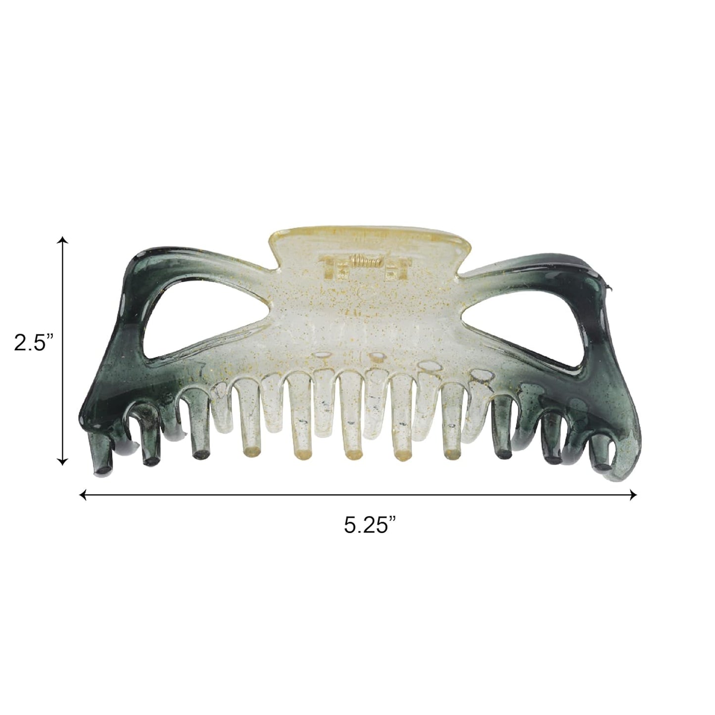 Women's Jumbo Jaw Clip Extra Large Marbelized Hair Claw (Glitter Grey)