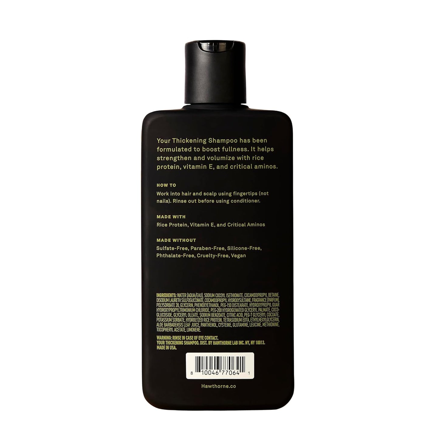 Hawthorne Thickening Shampoo for Thinning Hair. Fight Hair Loss With Rice Protein & Vitamin E Thickening Formula. Eucalyptus Mint Scent. Sulfate Free Mens All Natural Shampoo. 8 fl. oz. 2-Pack.