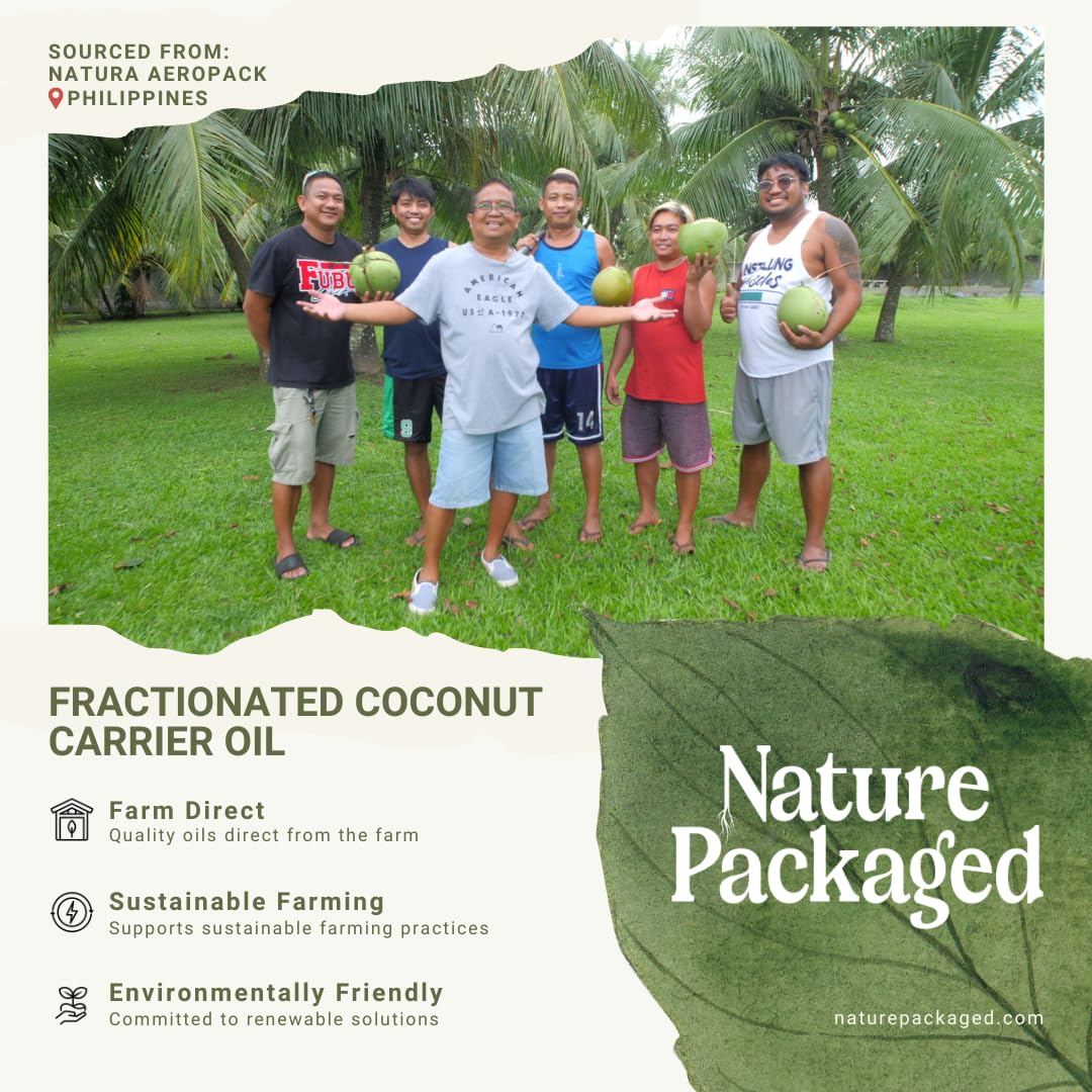Fractionated Coconut Oil - Sourced Directly from our Farm Partner in the Philippines - Carrier Oil for Diluting Essential Oils, Body, Hair, and Skin Moisturizer - (32oz)