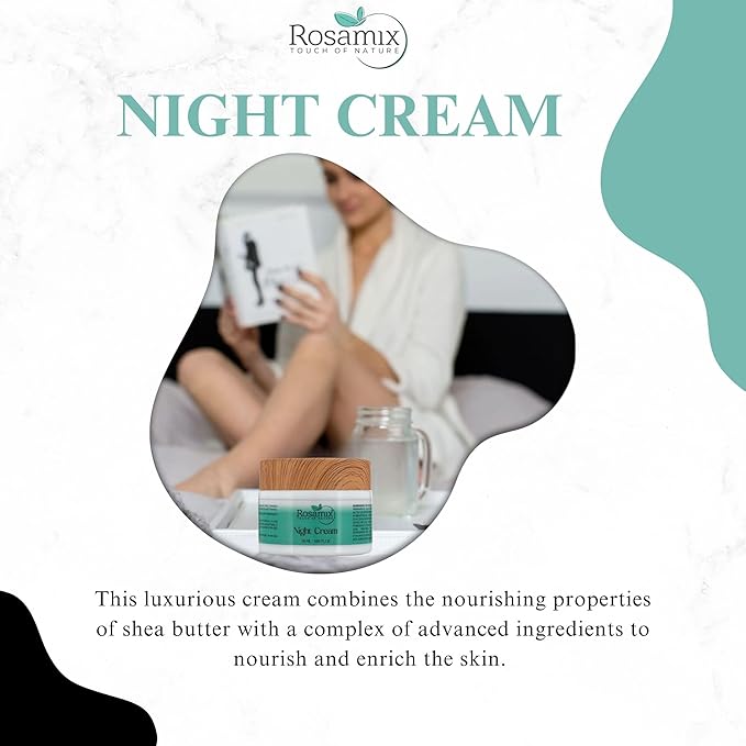 Night Cream, Ultra-Hydrating Moisturizer for Face with Hyaluronic Acid & Olive Oil, Soothes Skin, 1.69FLOZ (50 ml)