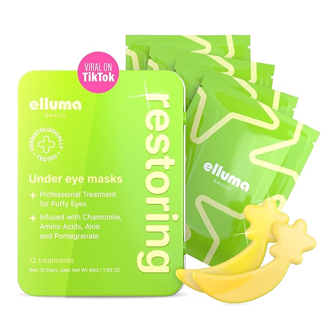 Under Eye Patches – 24 Hydrogel Pads, Hydrating & Restoring Sets with Seaweed and Chamomile