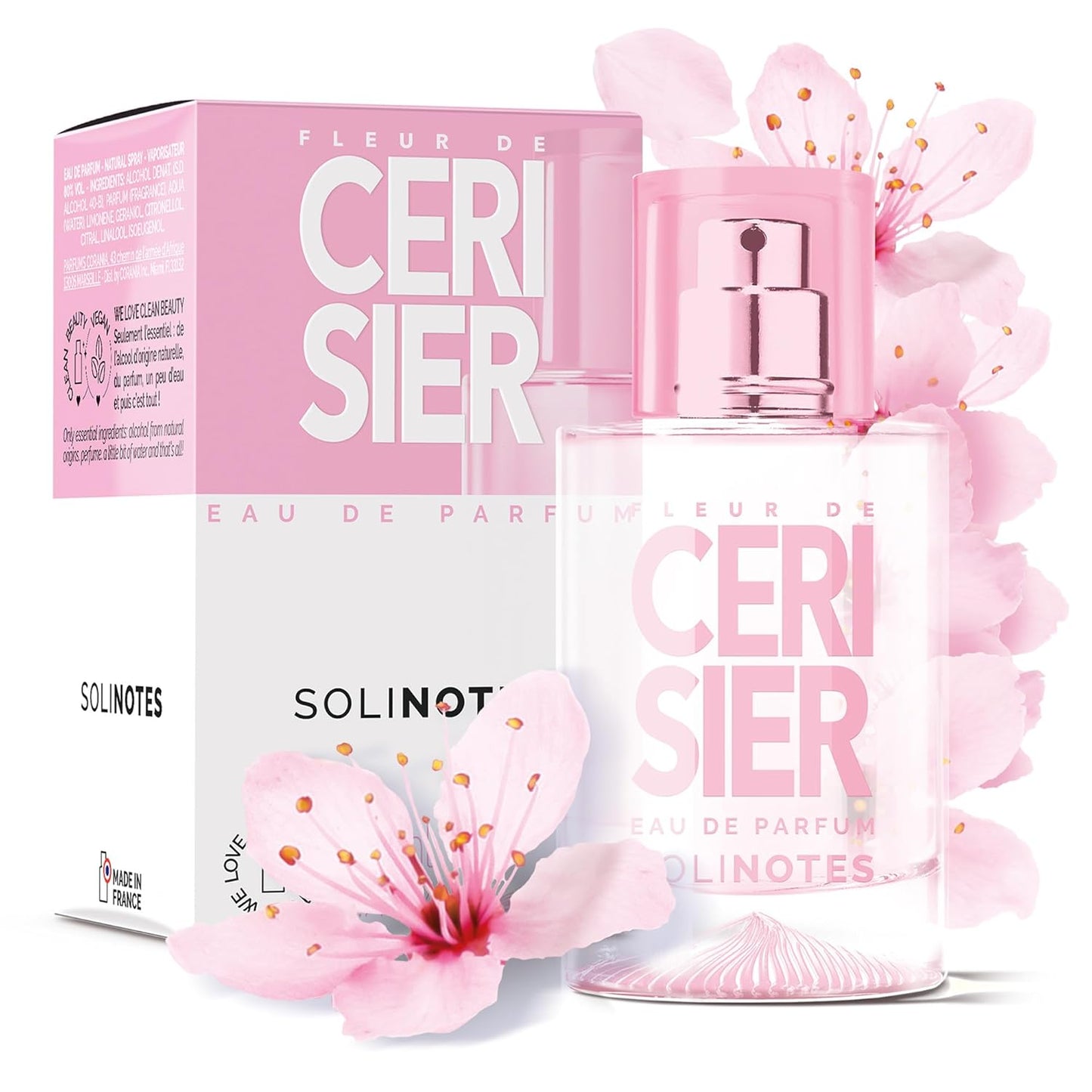 SOLINOTES Cherry Blossom Perfume for Women - Eau De Parfum | Delicate Floral and Soothing Scent - Made in France - Vegan - 1.7 fl.oz