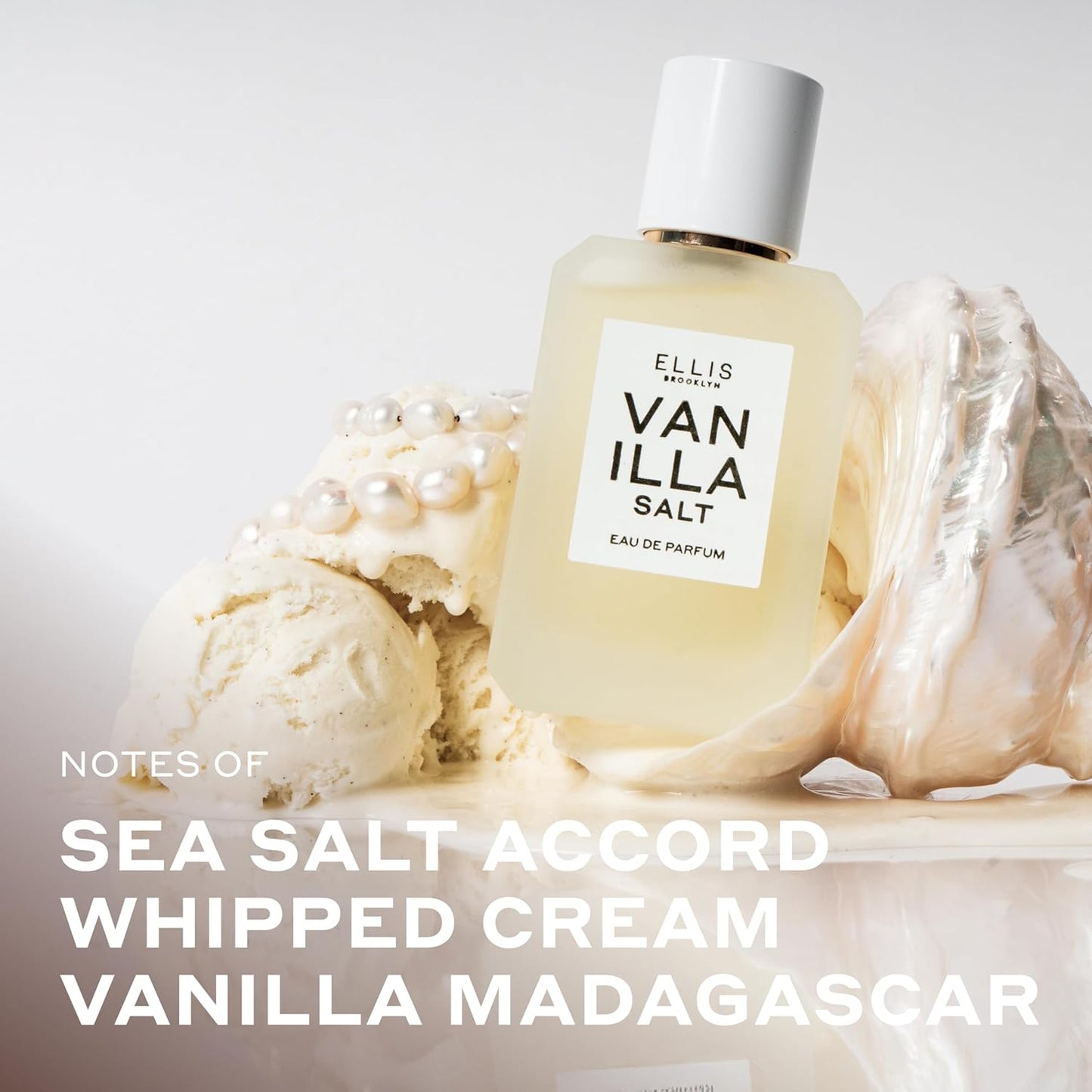 Ellis Brooklyn VANILLA SALT Eau de Parfum 1.7oz / 50ml - Gourmand Vanilla Perfume with Sea Salt, Luminous Musk, and Jasmine- Clean, Vegan, Cruelty-Free, Long Lasting Perfumes for Women