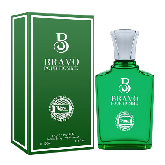 Hybrid & Company Bravo Pour Homme For Men Eau De Parfum Vaporisateur Natural Spray 3.4 Fl Oz