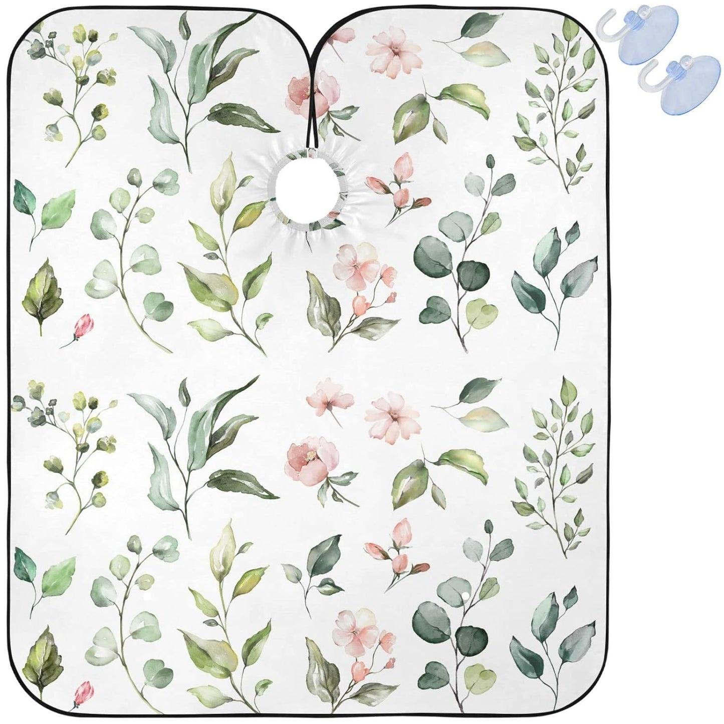 visesunny Barber Cape Watercolor Wildflower Herb Polyester Hair Cutting Salon Cape Apron Anti-Static Haircut Water-Resistant Shaving Cloth Beard Shaving Bib Hairdressing Cape