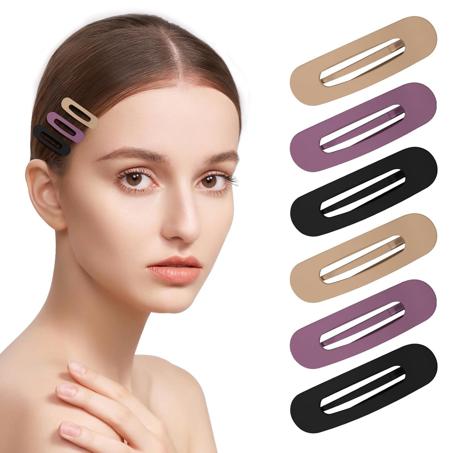 Small Flat Hair Clips for Women Lay Down Clips for Thin Hair Accessories 2.16 Inch 6pack