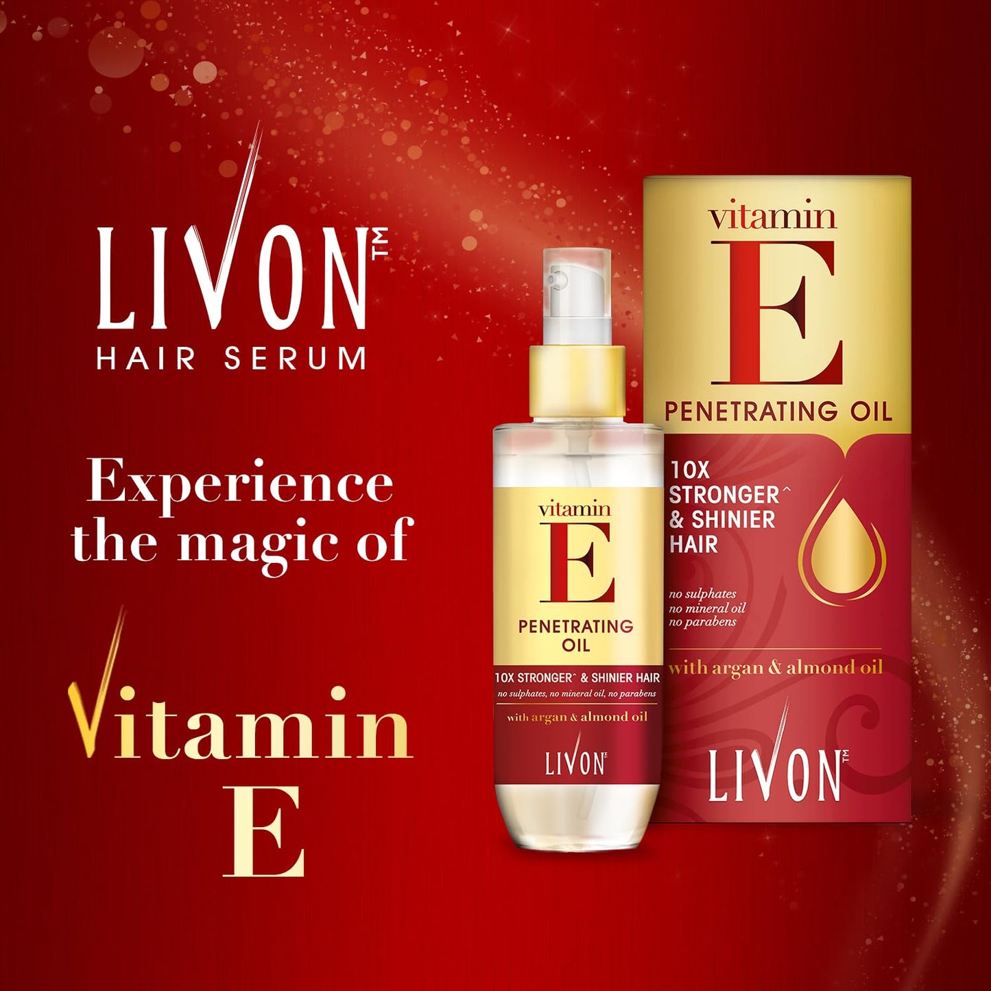 Livon Hair Serum for Men & Women | Frizz free & shinier hair | Sulphate & Paraben free| All Hair Types | Lightweight & Non Greasy | Vitamin E Serum Oil | Enriched with Argan & Almond Oil | 3.3 Fl.oz