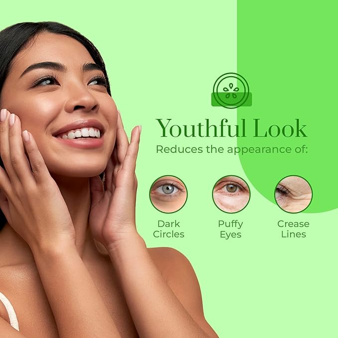 Cucumber & Aloe Under Eye Patches - Dermatologist Tested, Reduces Dark Circles, Anti-Aging - Clean Beauty, Natural Ingredients, Cruelty-Free Korean Skincare - All Skin Types - 5 Pairs