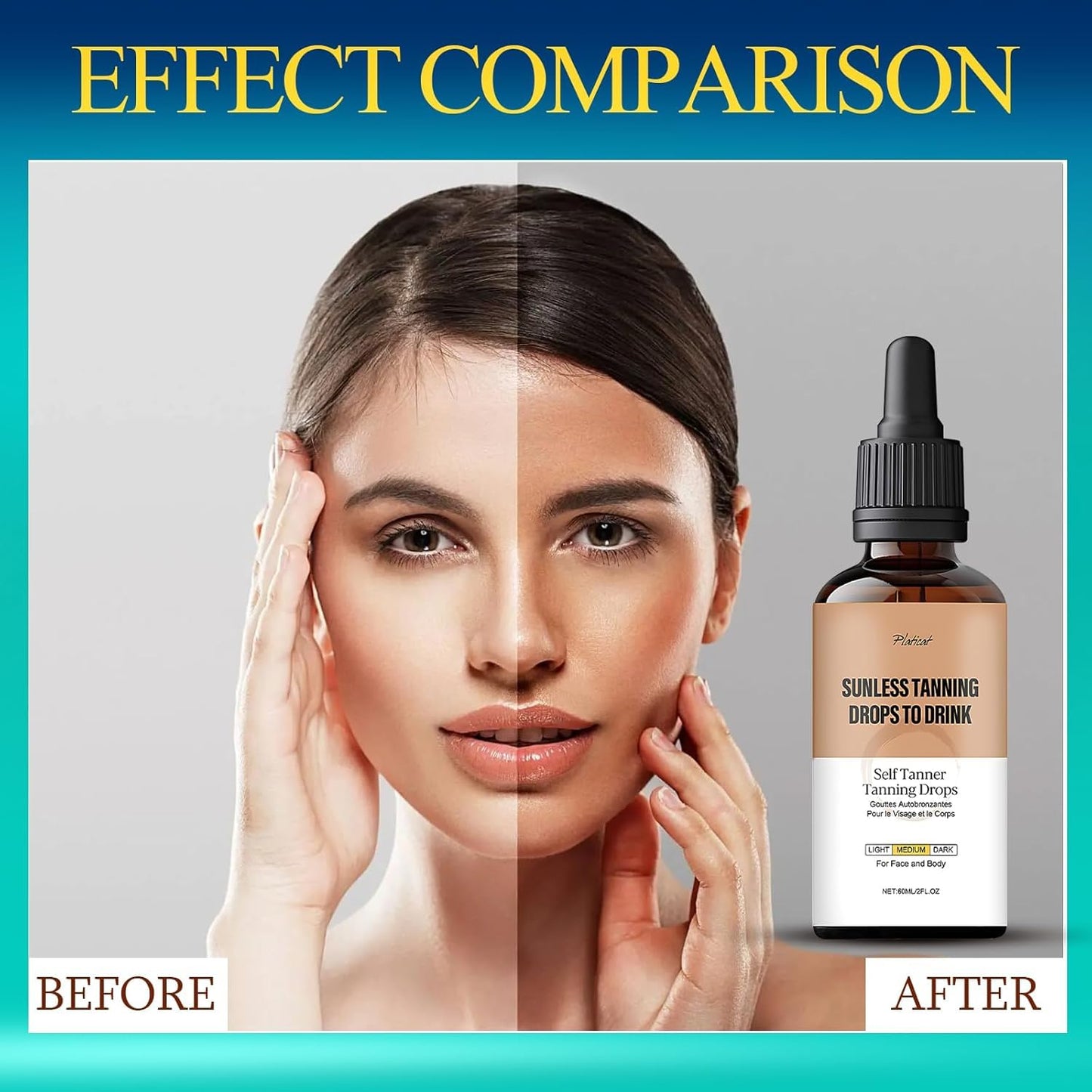 Sunless Tanning Drops to Drink, Self Tanner Tanning Drops, Promotes Skin Health and Pigmentation