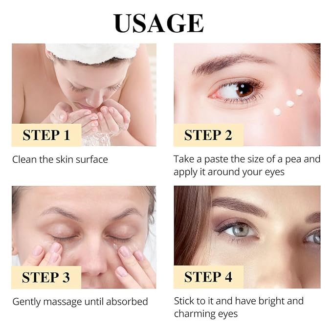 Turmeric + Vitamin C Eye Cream, Turmeric Under Eye Cream for Dark Circles and Puffiness, Anti Aging Cream Correction for Puffy Eye Bags Fine Lines Dark Circles Wrinkles Eye Firming Even Skin Tone