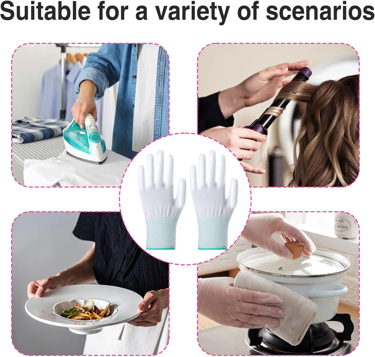 4 Pcs heat gloves for hair styling,Professional curling iron glove,heat resistant gloves for flat Iron and Curling Wand Suitable