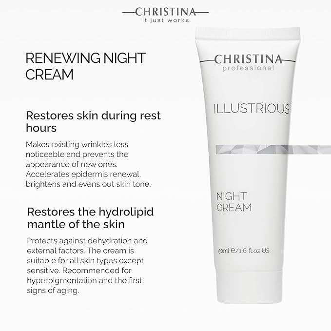 '-CHRISTINA- Illustrious Night Cream with Retinol and Vitamin E | Night Cream for Face Rejuvenates and Moisturizes the Skin | Suitable for All Skin Types 50ml / 1.7 fl.oz