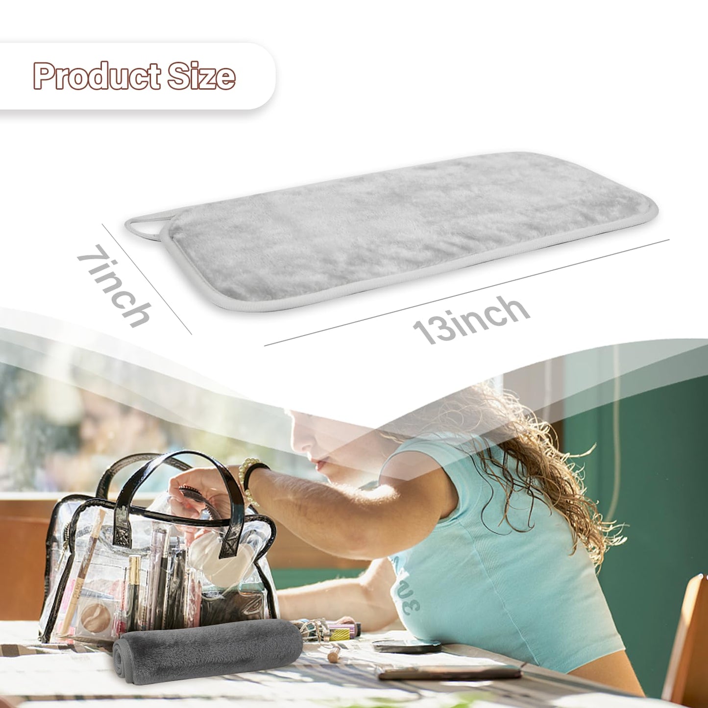 Nugilla Reusable Face Wash Cloths, 8 Pack Soft Microfiber Makeup Remover Towels for Women (Light Grey)