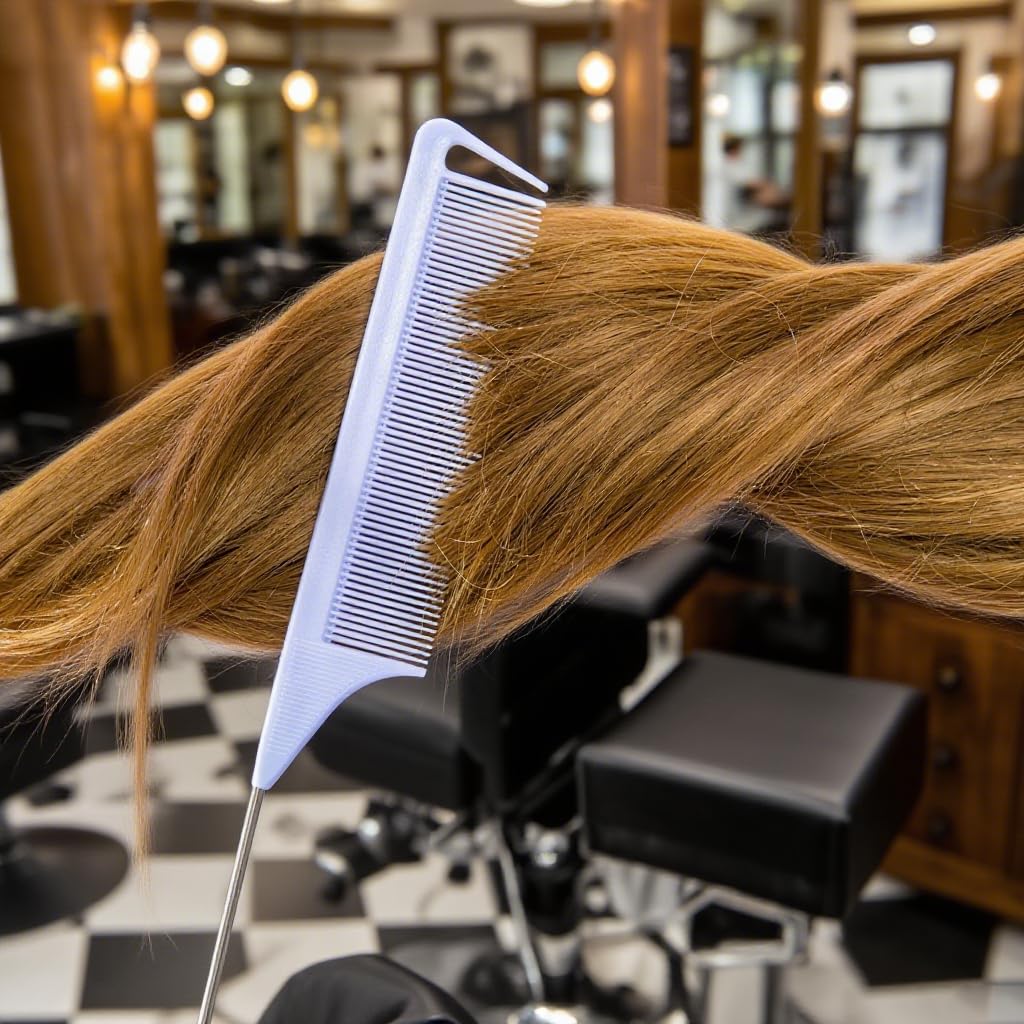 10PCS Highlighting Comb Rat Tail Comb for Parting Black