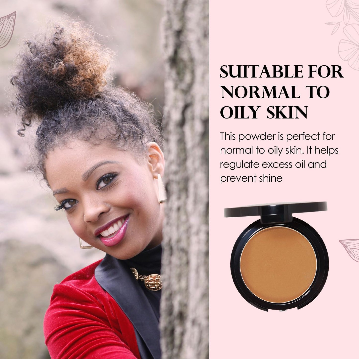 Vera Moore Matte Pressed Powder, Makeup Setting Compact Powder, Face Powder for Full Coverage with Flawless Finish, Shine, Matte Finish for All Skin Types (Butter Scotch, 12.5g)