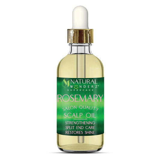 Natural Wunderz Rosemary Hair Oil, Supports Hair Growth, Thickening Serum and Strengthening Split End Case for Dry and Damaged Hair, Sulfate Free and Vegan Friendly, 4 Fl Oz