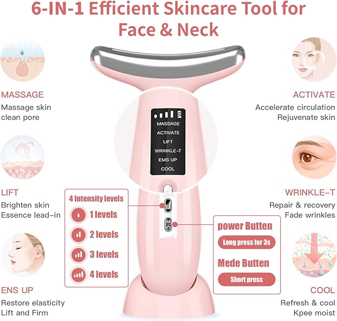 Facial and Neck Massager, Soothing and Relaxing Face Massager for Skin Care